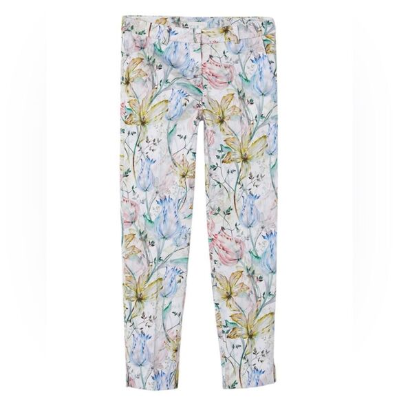 H&M Floral Print Ankle Length Stretch Pants(Size 8) - Picture 1 of 11
